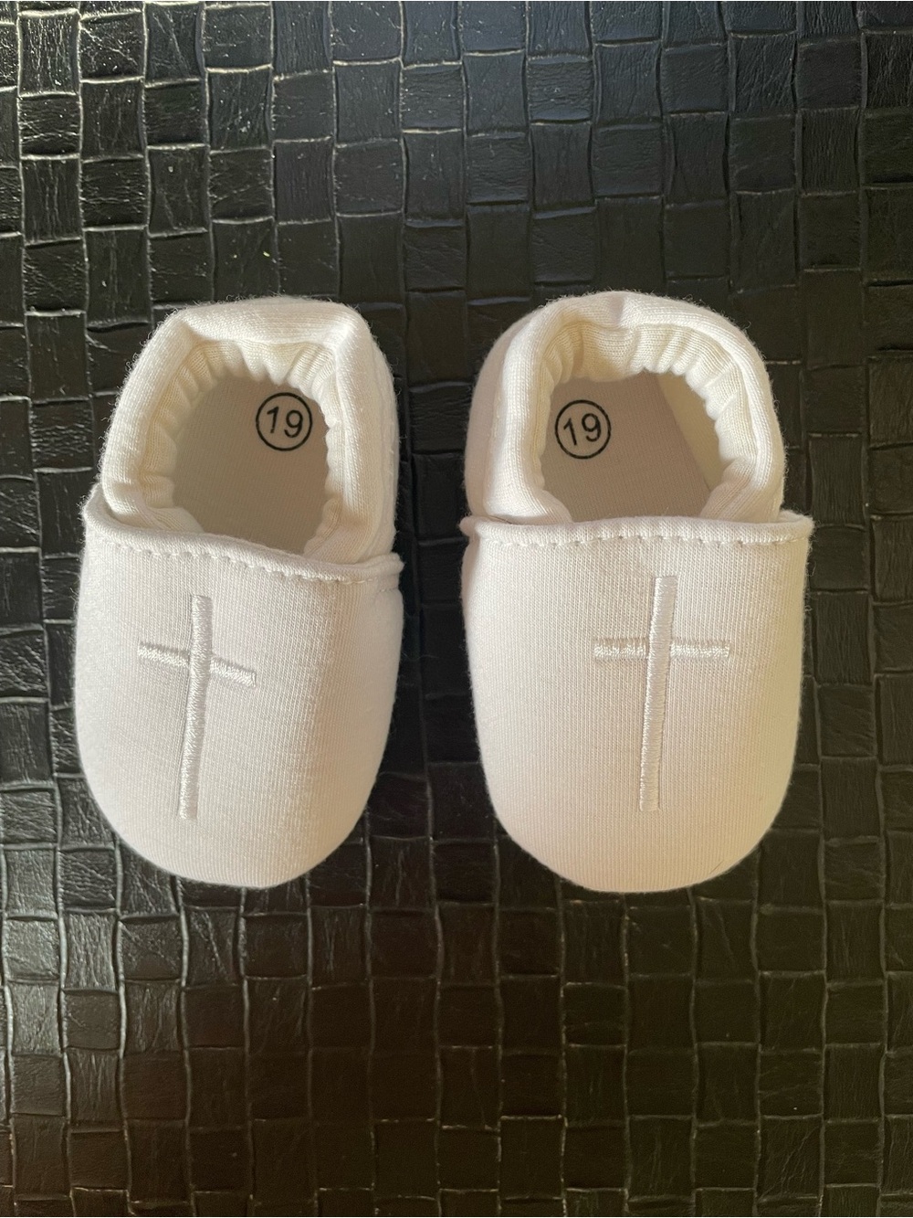 Baby White Cross Soft Sole Shoes for Baptism or Christening